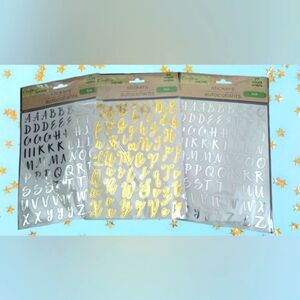 New Gold and Silver Alphabet Stickers #208 Crafts Journals Albums Labeling Gifts